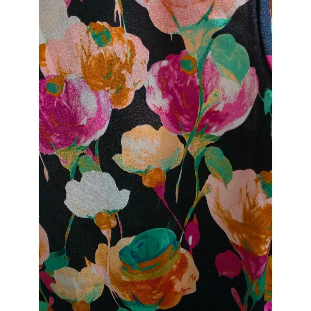 J.Crew Women’s Size 6 Floral Sleeveless Blouse Watercolor Print Navy Pink